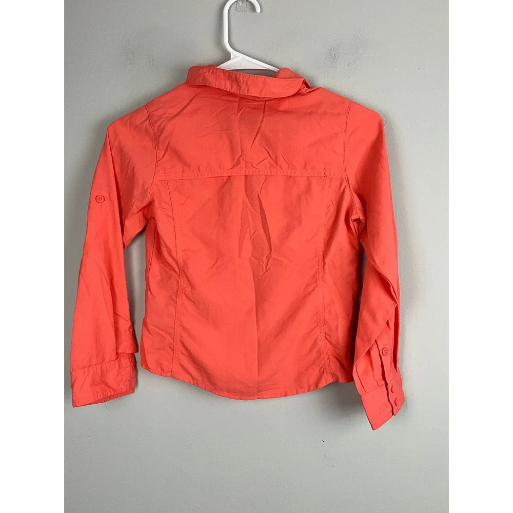 Columbia Kids Girls Size S Coral Long Sleeve Sun Protection Shirt Top Omni Shade